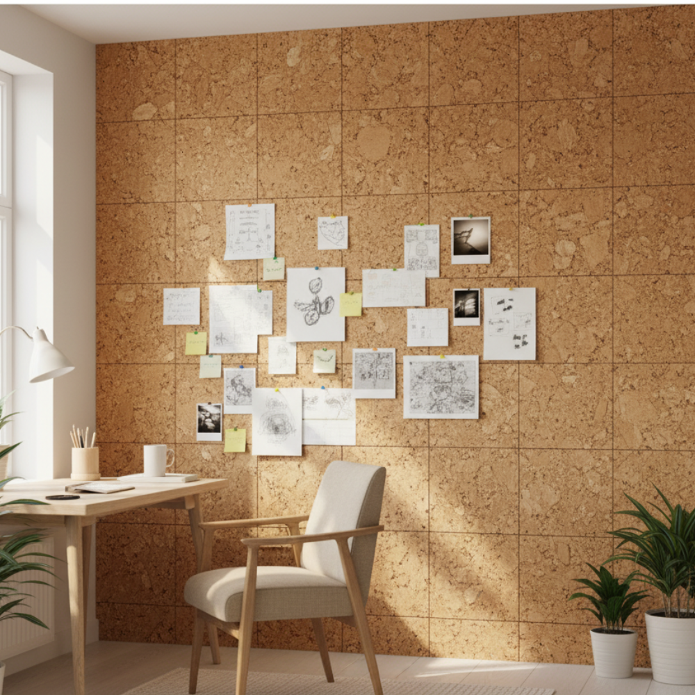 Coarse Grained Self Adhesive Cork Wall Tiles
