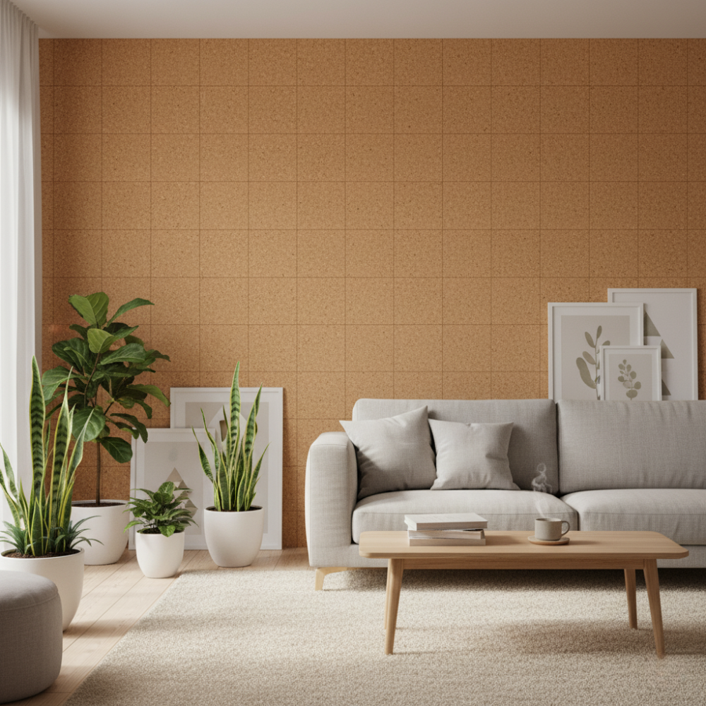 Fine Grained Self Adhesive Cork Wall Tiles