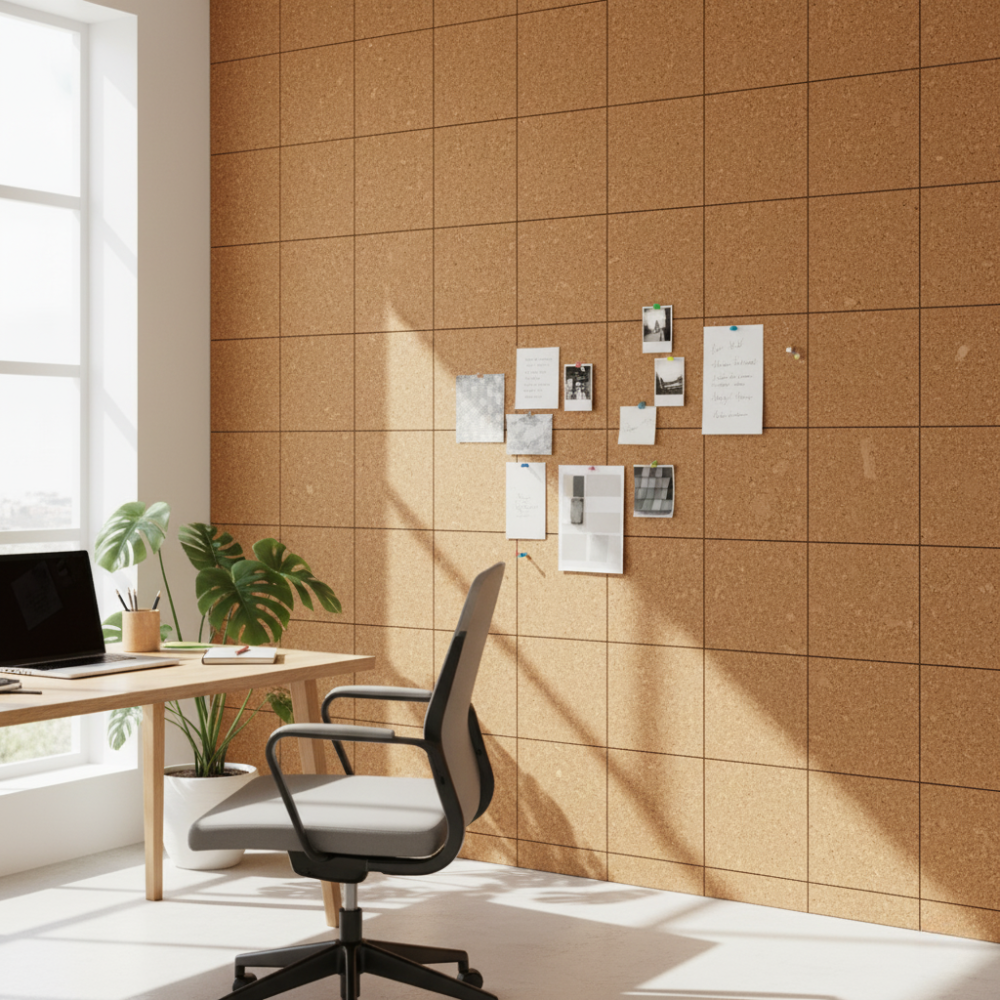 Medium Grained Self Adhesive Cork Wall Tiles