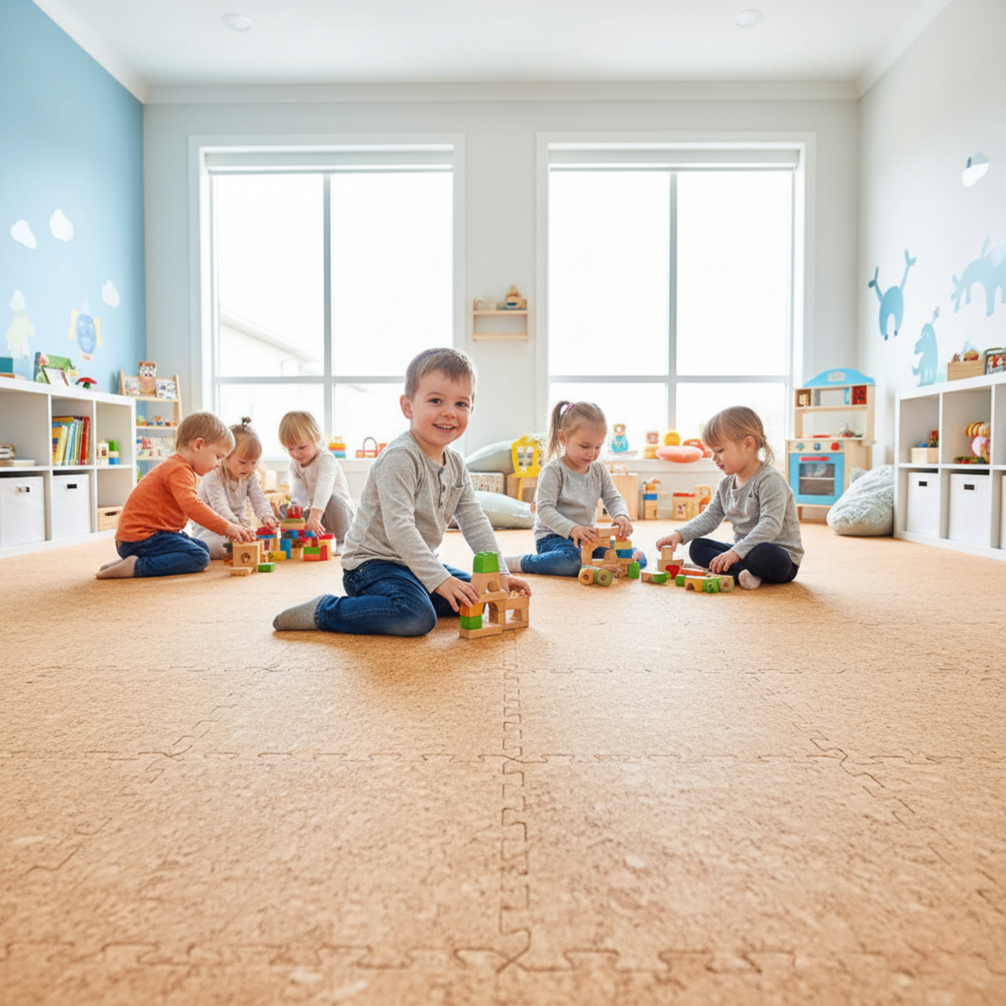 Waterproof Natural Cork Puzzle Mats